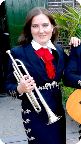 Wiebke Pharman (Duistland)::trumpet Wiebke Pharman Mariachi band huren voor uw huwelijk, bedrijfsfeest, festival, Mexicaanse Mariachi Nederland boeken Mariachi Rotterdam